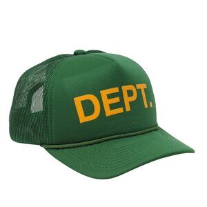 Gallery Dept Unisex Mesh Logo Adjustable Snap Trucker Hat One Size Green Yellow